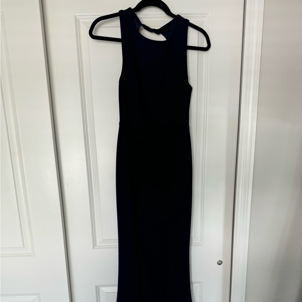 Lulu’s Navy Low Back Dress Full Length